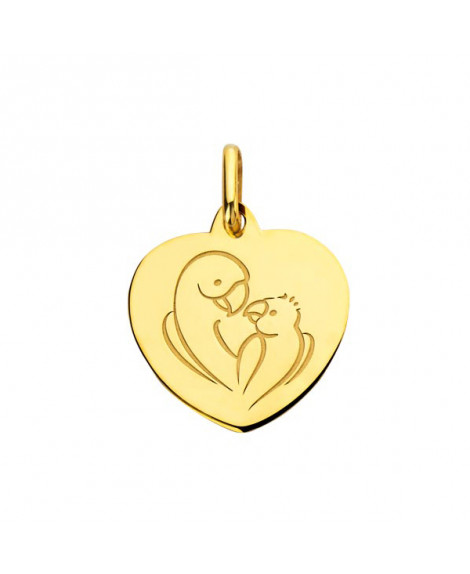 Pendentif cœur bébé Love Bird or jaune - Augis