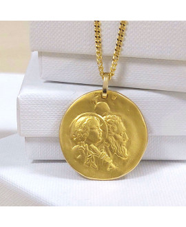 Medaille bébé Mon Premier Bijou Médaille Saint Christophe ronde - Or jaune  9ct sur