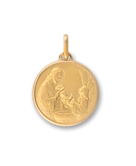 Médaille Le Baptême or jaune 18 K - Lucas Lucor