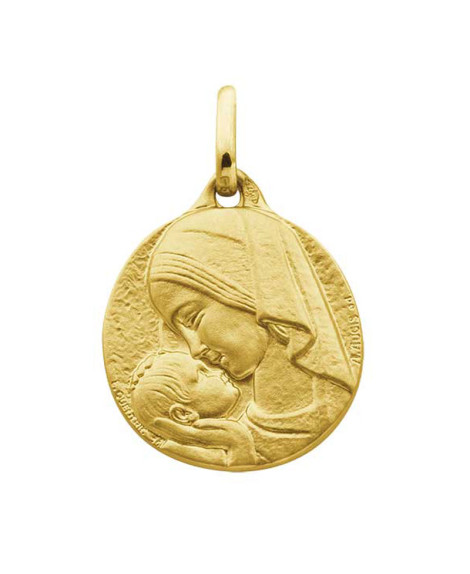 Médaille Vierge à l'Enfant Or Jaune 18K