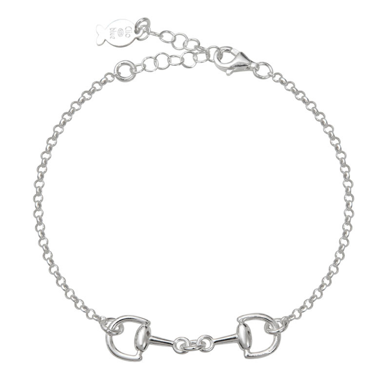 Bracelet Cheval Pour Femme Fille, Argent 925 Corde Tressée Fait