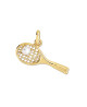 Pendentif raquette de tennis or jaune et perle blanche