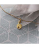 Pendentif raquette tennis de table or jaune