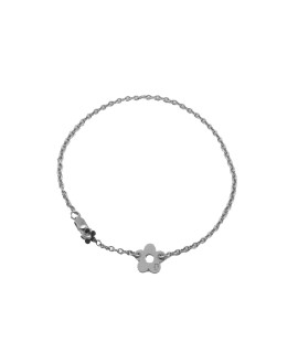 Loupidou : bracelet bébé fleur (or blanc)