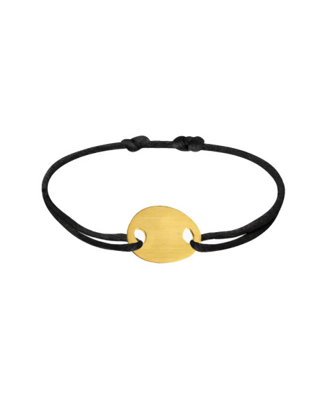 Les Empreintes : bracelet mini galet en or sur cordon