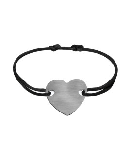 Bracelet cordon coeur argent - Les Empreintes