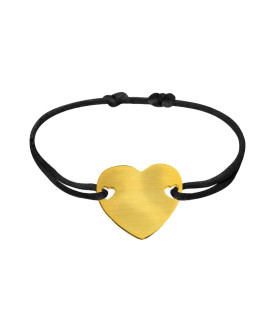 Bracelet cordon coeur or à graver - Les Empreintes