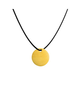 Les Empreintes : pendentif pastille trou coeur en or jaune sur cordon