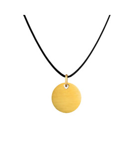 Les Empreintes : pendentif pastille trou coeur en or jaune (avec bélière)