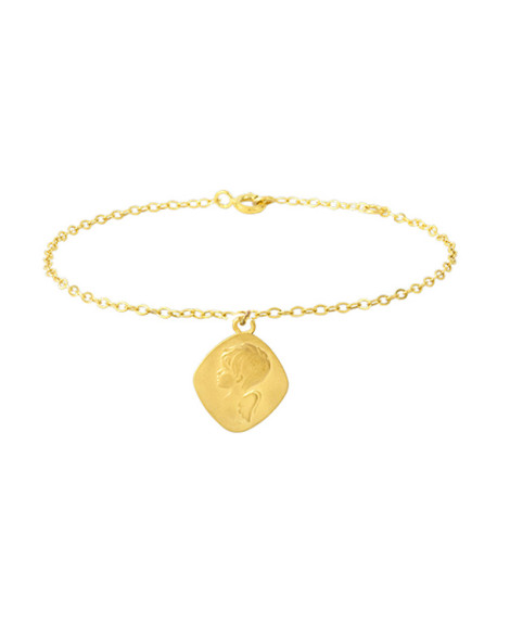 Bracelet femme breloque ange losange - or 18K