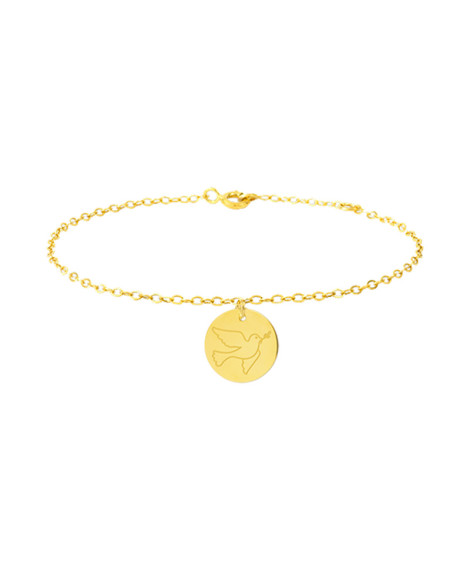 Bracelet colombe femme or jaune 18K - Lucas Lucor