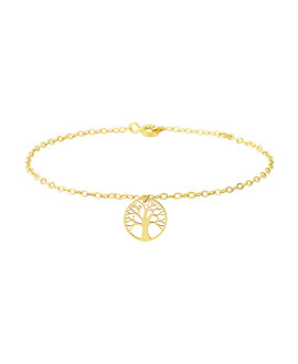 Bracelet chaîne breloque arbre de vie or jaune 18K - Lucas Lucor