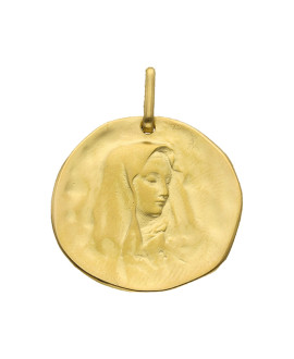 Médaille Vierge estampée 20mm or jaune 18K - Lucas Lucor