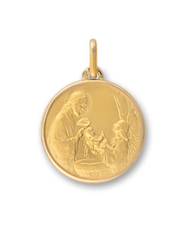 Médaille Le Baptême or jaune 18 carats - Lucas Lucor