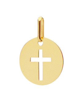 Médaille croix ajourée - or jaune 18K - Lucas Lucor