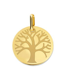 Médaille de baptême arbre de vie en or jaune 18K - Lucas Lucor