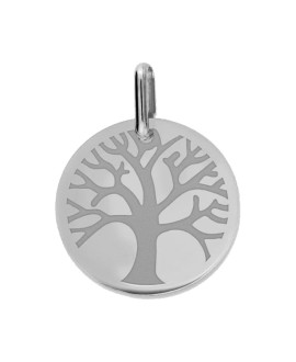 Médaille de baptême arbre de vie en or blanc 18K - Lucas Lucor