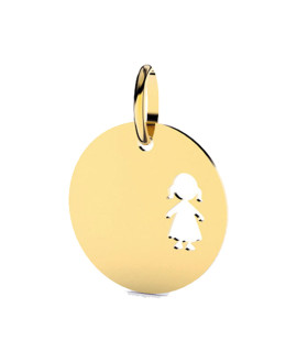 Médaille Fille ajourée or jaune 18K – Lucas Lucor