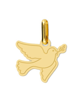 Pendentif colombe découpée or jaune 18 K