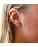 Boucles d'oreilles Femme or blanc 18K, saphir et brillants