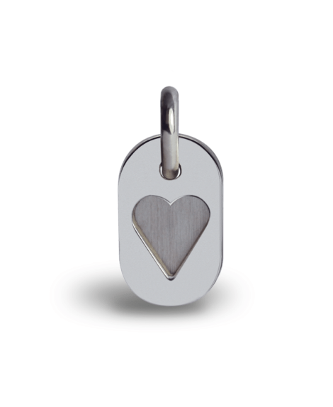 Mikado : pendentif Corazon or blanc