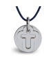 Mikado : pendentif Croix or blanc