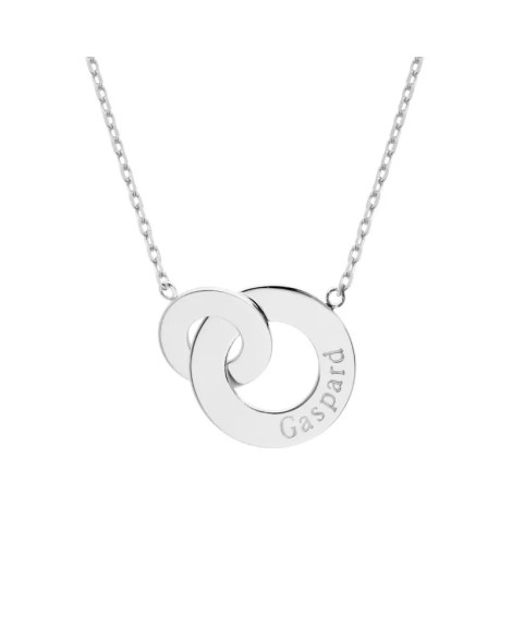 Collier Femme Personnalisé Anneaux Entrelacés Argent Petits Trésors