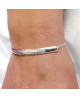 bracelet demi jonc en argent sur chaîne personnalisable