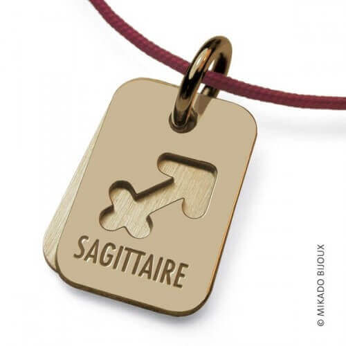 1187 mikado pendentif astro signe sagittaire or jaune